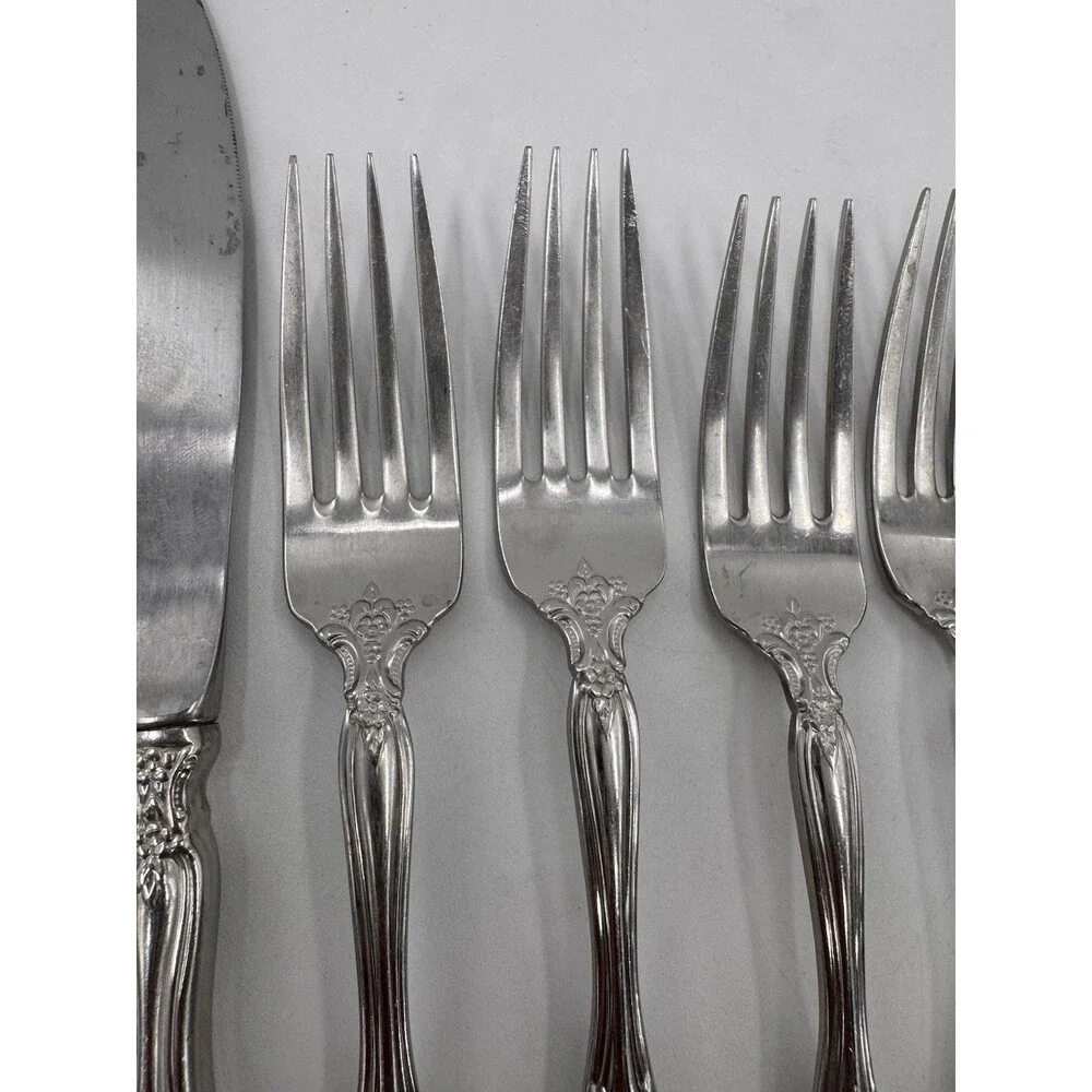 Oneida Michelangelo Heirloom Cube Set Of 9 Stainless Flatware Forks Spoons Knife